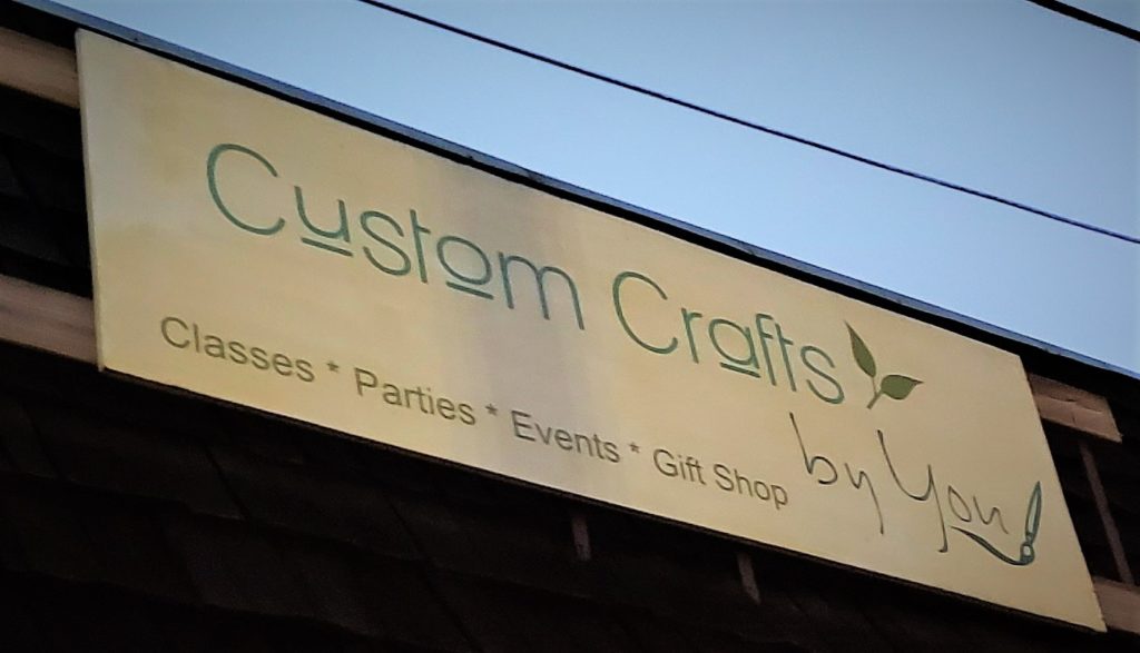 Crafting in Atlanta - Custom Crafts by You - store sign