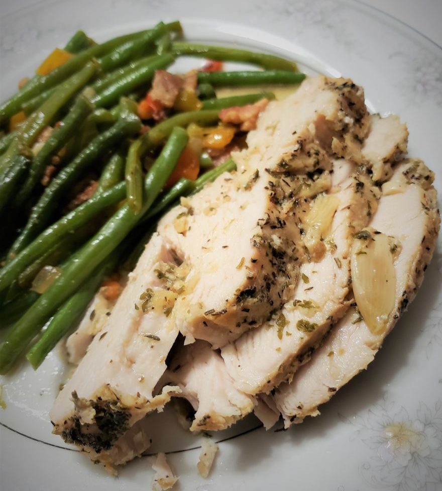 Garlic Butter Roasted Turkey and Green Beans - Whats New With Us