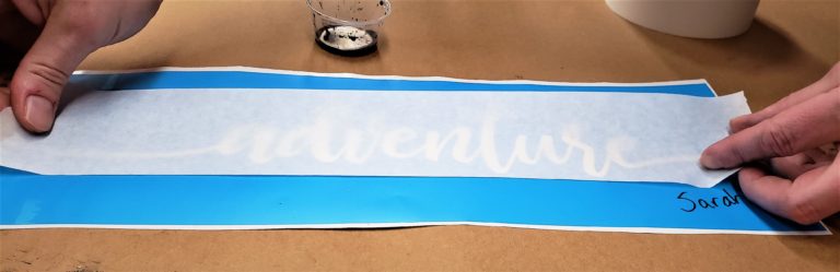 Crafting in Atlanta - Custom Crafts by You - transfer tape on stencil