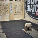 axe throwing - Bury the Hatchet Atlanta GA - full cage view with floor markings