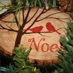 Christmas 2018 - wooden ornament with red birds Noel