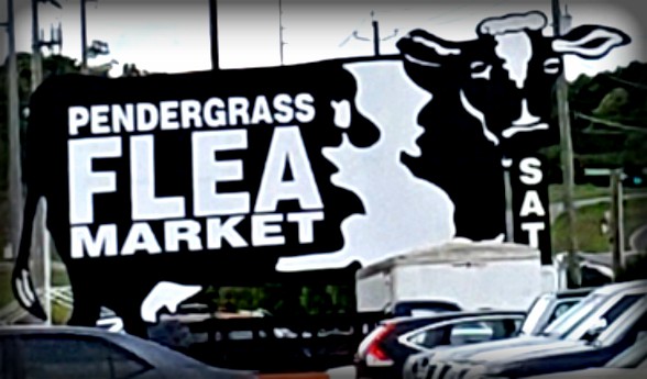 Easter Weekend 2019 Pendergrass Flea Market GA - welcoming cow